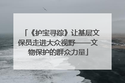 《护宝寻踪》让基层文保员走进大众视野——文物保护的群众力量