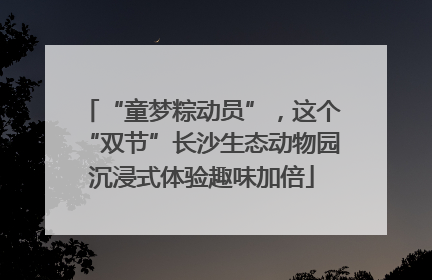 “童梦粽动员”，这个“双节”长沙生态动物园沉浸式体验趣味加倍