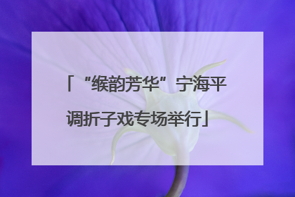 “缑韵芳华”宁海平调折子戏专场举行