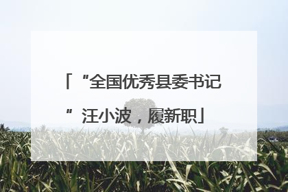“全国优秀县委书记”汪小波，履新职