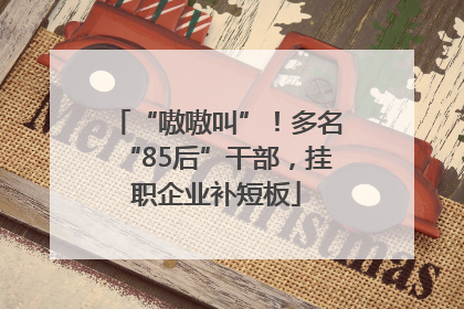 “嗷嗷叫”！多名“85后”干部，挂职企业补短板