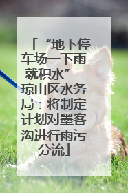 “地下停车场一下雨就积水” 琼山区水务局：将制定计划对墨客沟进行雨污分流