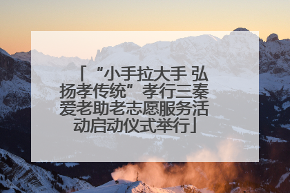 “小手拉大手 弘扬孝传统”孝行三秦爱老助老志愿服务活动启动仪式举行