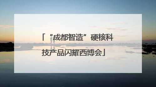 “成都智造”硬核科技产品闪耀西博会
