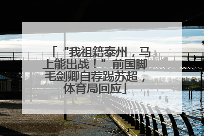 “我祖籍泰州，马上能出战！”前国脚毛剑卿自荐踢苏超，体育局回应
