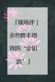 现场评｜多些降本增效的“金钥匙”