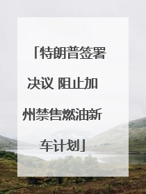 特朗普签署决议 阻止加州禁售燃油新车计划