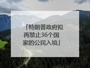 特朗普政府拟再禁止36个国家的公民入境