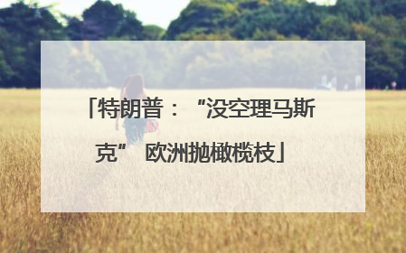 特朗普：“没空理马斯克” 欧洲抛橄榄枝