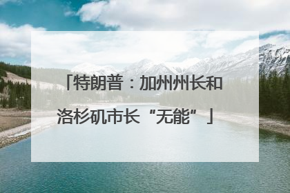 特朗普：加州州长和洛杉矶市长“无能”