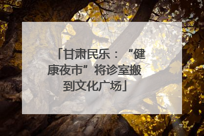 甘肃民乐：“健康夜市”将诊室搬到文化广场