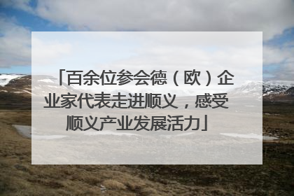 百余位参会德（欧）企业家代表走进顺义，感受顺义产业发展活力
