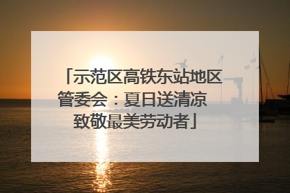 示范区高铁东站地区管委会：夏日送清凉 致敬最美劳动者