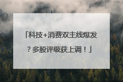 科技+消费双主线爆发？多股评级获上调！