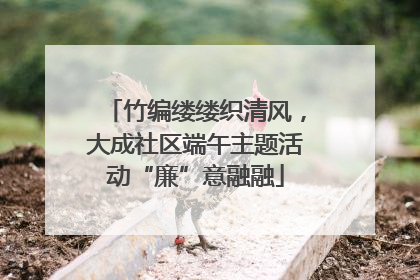 竹编缕缕织清风，大成社区端午主题活动“廉”意融融