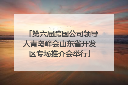 第六届跨国公司领导人青岛峰会山东省开发区专场推介会举行
