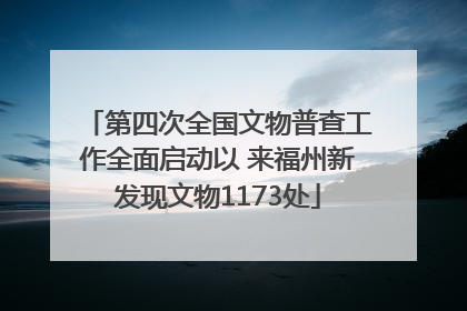 第四次全国文物普查工作全面启动以 来福州新发现文物1173处
