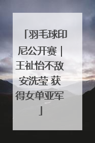 羽毛球印尼公开赛｜王祉怡不敌安洗莹 获得女单亚军