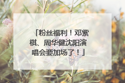 粉丝福利！邓紫棋、周华健沈阳演唱会要加场了！