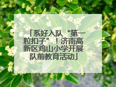 系好入队“第一粒扣子”！济南高新区鸡山小学开展队前教育活动