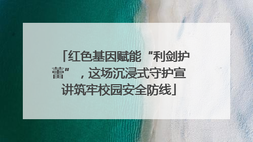 红色基因赋能“利剑护蕾”，这场沉浸式守护宣讲筑牢校园安全防线