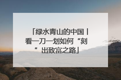 绿水青山的中国丨看一刀一划如何“刻”出致富之路