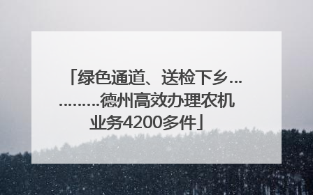 绿色通道、送检下乡…………德州高效办理农机业务4200多件