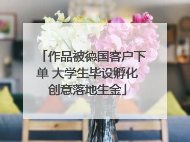作品被德国客户下单 大学生毕设孵化创意落地生金