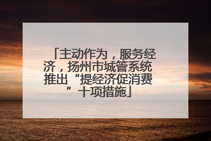 主动作为，服务经济，扬州市城管系统推出“提经济促消费”十项措施