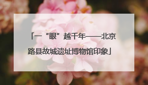 一“眼”越千年——北京路县故城遗址博物馆印象