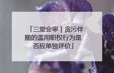 三堂会审｜贪污伴随的滥用职权行为是否应单独评价