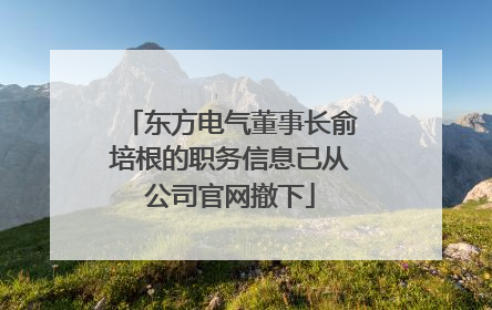 东方电气董事长俞培根的职务信息已从公司官网撤下