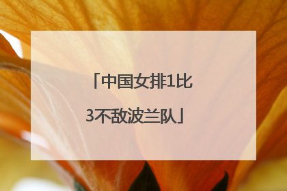 中国女排1比3不敌波兰队
