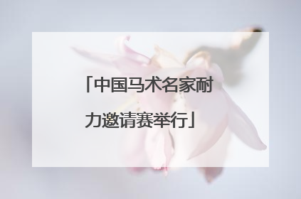 中国马术名家耐力邀请赛举行