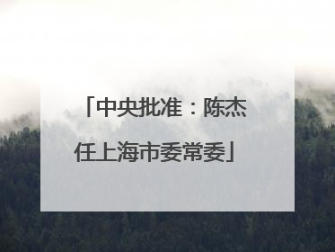 中央批准：陈杰任上海市委常委