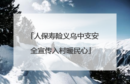 人保寿险义乌中支安全宣传入村暖民心