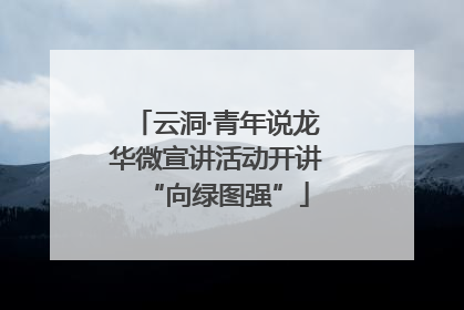 云洞·青年说龙华微宣讲活动开讲“向绿图强”