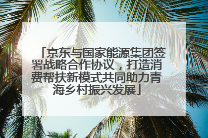 京东与国家能源集团签署战略合作协议，打造消费帮扶新模式共同助力青海乡村振兴发展