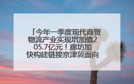 今年一季度现代商贸物流产业实现增加值205.7亿元！廊坊加快构建链接京津冀面向全世界的物流通道