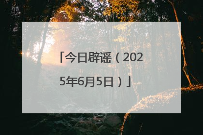 今日辟谣（2025年6月5日）