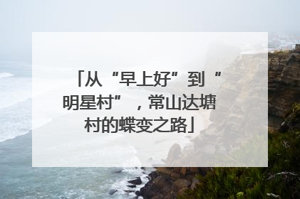 从“早上好”到“明星村”，常山达塘村的蝶变之路