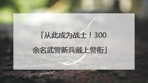 从此成为战士！300余名武警新兵戴上警衔