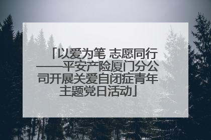 以爱为笔 志愿同行——平安产险厦门分公司开展关爱自闭症青年主题党日活动