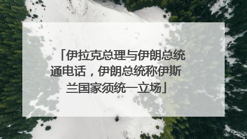 伊拉克总理与伊朗总统通电话，伊朗总统称伊斯兰国家须统一立场
