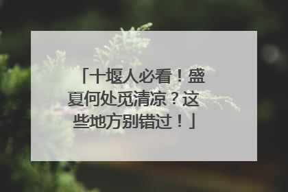 十堰人必看！盛夏何处觅清凉？这些地方别错过！
