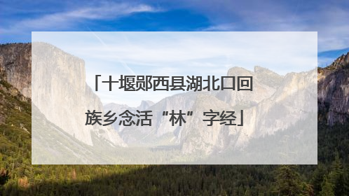 十堰郧西县湖北口回族乡念活“林”字经