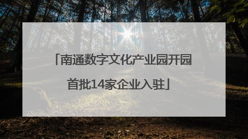 南通数字文化产业园开园 首批14家企业入驻
