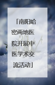 南阳哈密两地医院开展中医学术交流活动