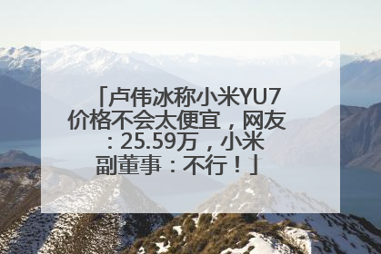 卢伟冰称小米YU7价格不会太便宜，网友：25.59万，小米副董事：不行！