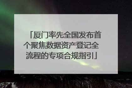 厦门率先全国发布首个聚焦数据资产登记全流程的专项合规指引